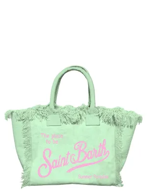 Borsa Tote Vanity in Tela Verde Acqua | Saint Barth