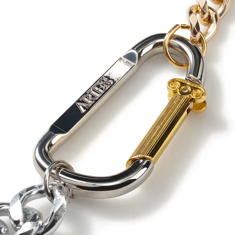 COLUMN CARABINER SILVER NECKLACE