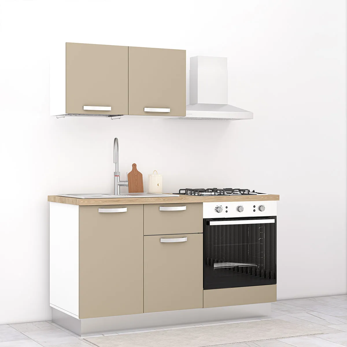 Cucina completa 150cm Aura, perfetta per arredare un appartamento, B&B o un Hotel