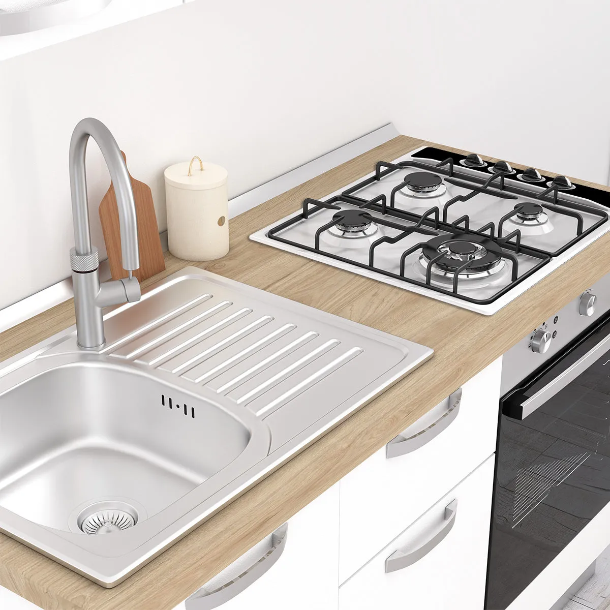 Cucina completa 150cm Aura, perfetta per arredare un appartamento, B&B o un Hotel