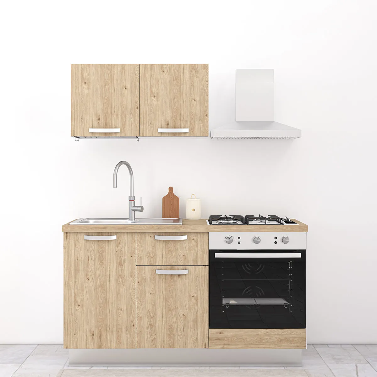 Cucina completa 150cm Aura, perfetta per arredare un appartamento, B&B o un Hotel