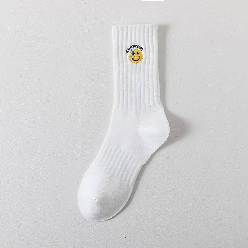 Embroidery Cartoon Socks Fashion unisex