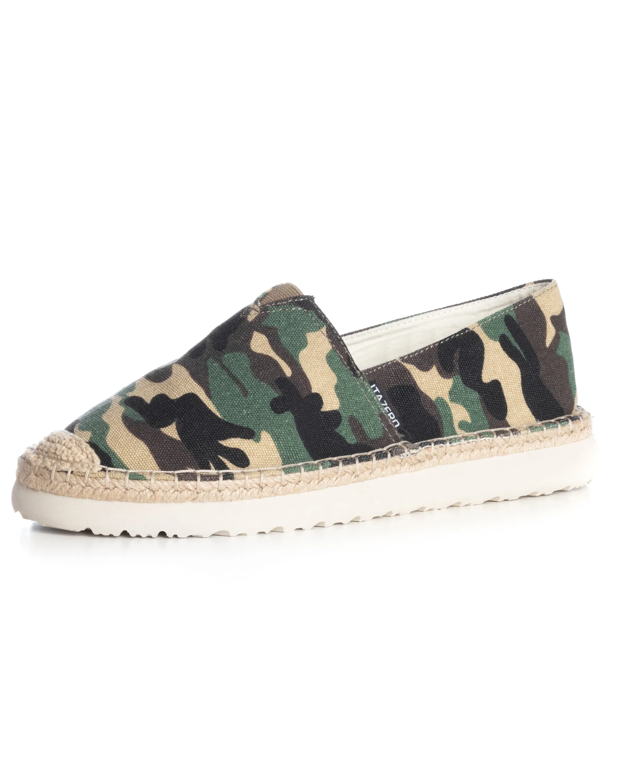 Espadrillas Scarpe Uomo Unisex Tela Estive Mare Fantasia Militare Mimetica Cotone Comode Leggere Verde GIOSAL-S1249A