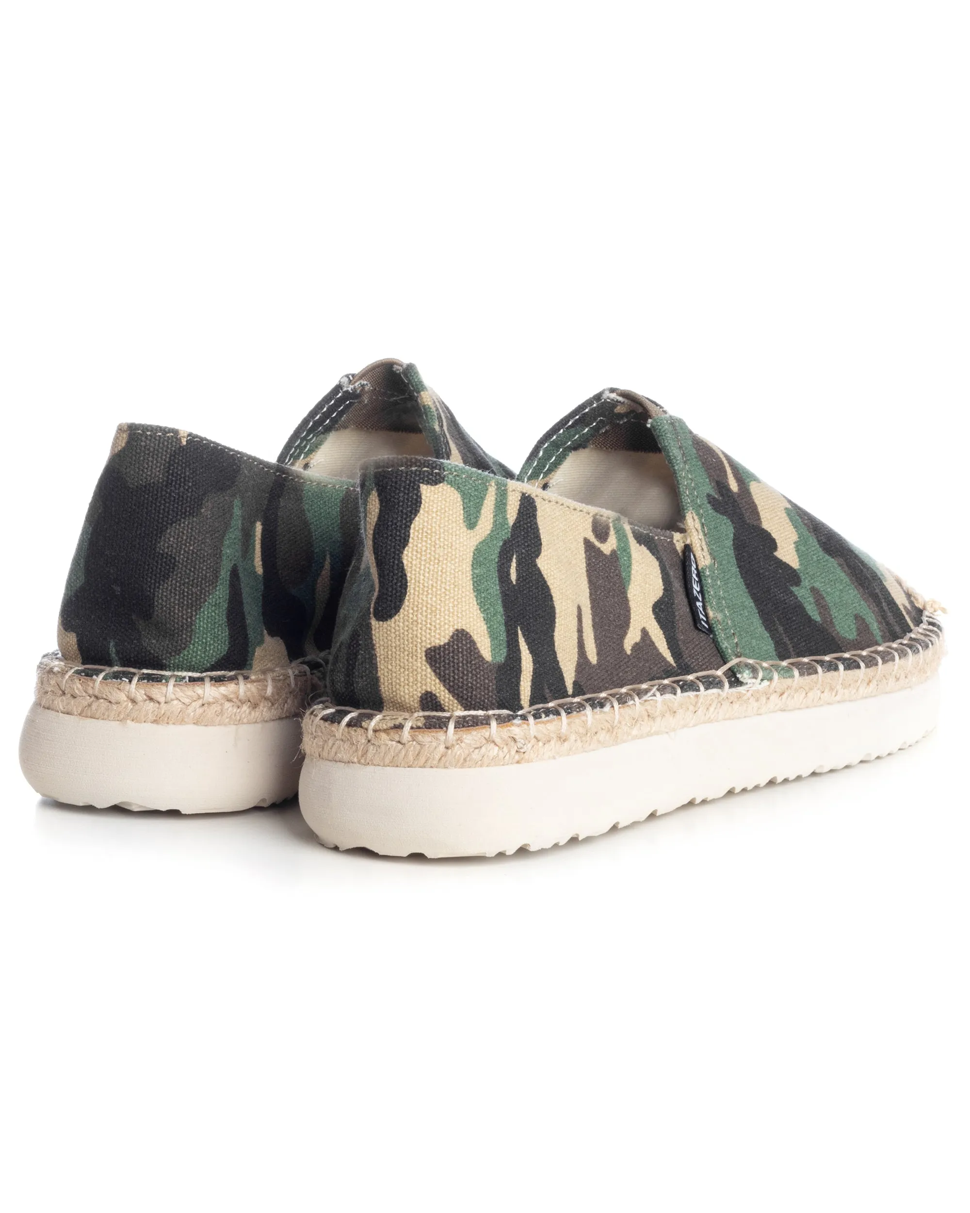 Espadrillas Scarpe Uomo Unisex Tela Estive Mare Fantasia Militare Mimetica Cotone Comode Leggere Verde GIOSAL-S1249A