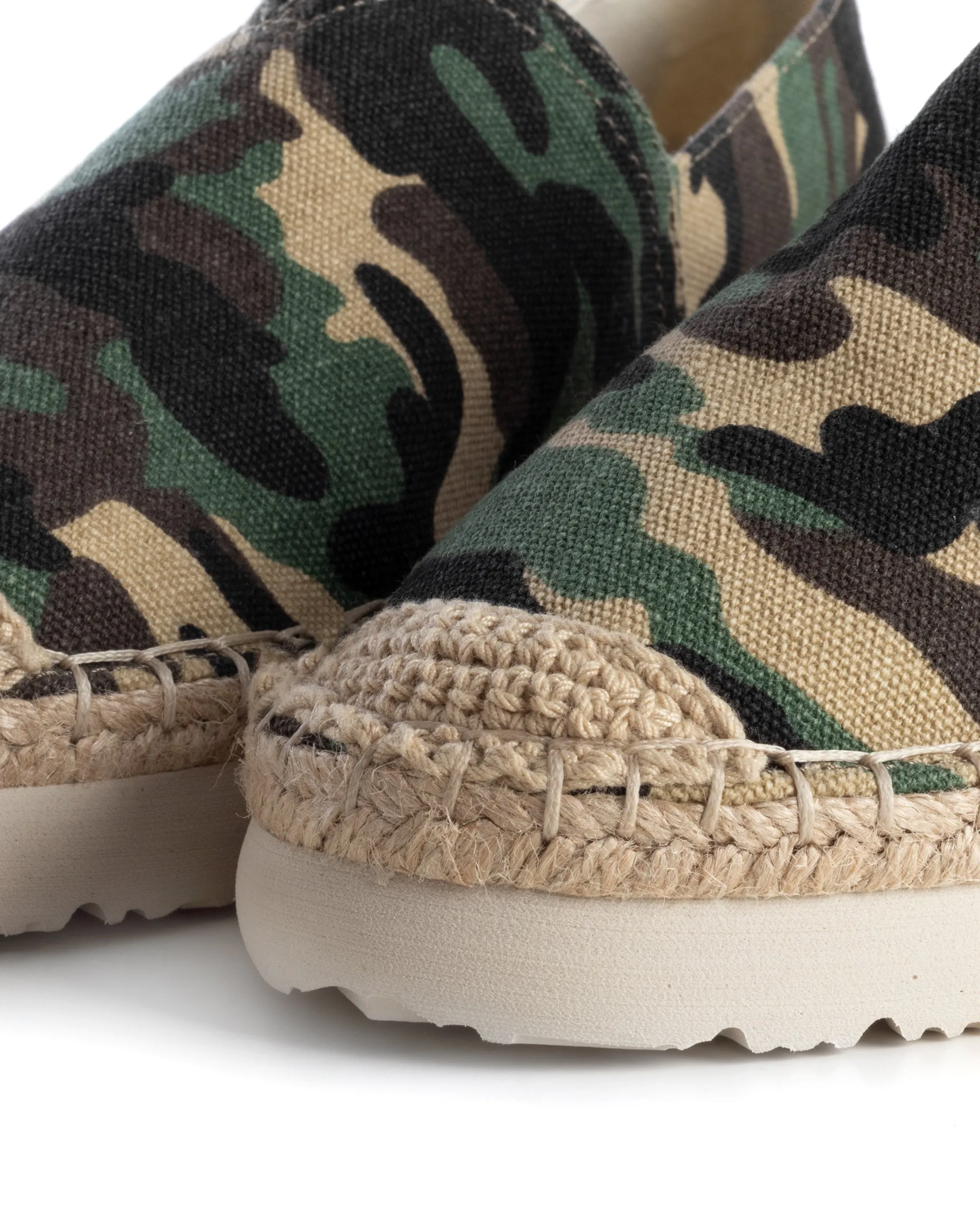 Espadrillas Scarpe Uomo Unisex Tela Estive Mare Fantasia Militare Mimetica Cotone Comode Leggere Verde GIOSAL-S1249A