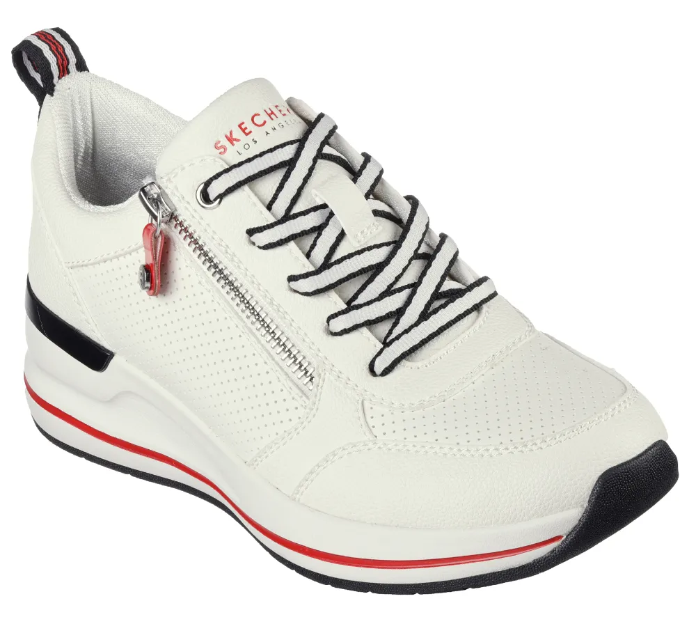 Pantofi sport, dama, SKECHERS BILLION 2-SIDE LINES 177335-WHT alb, piele ecologica