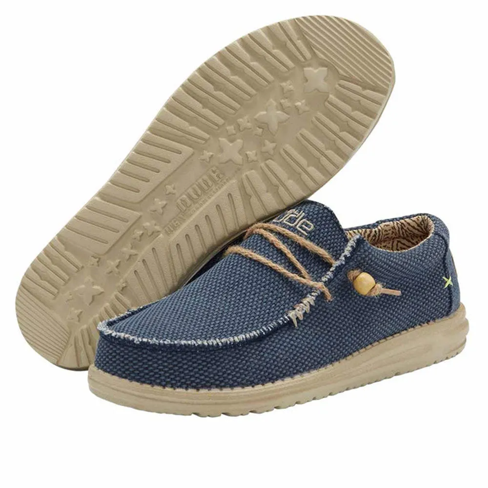 Scarpe Uomo HEY DUDE linea Wally Braided Colore Blue Night