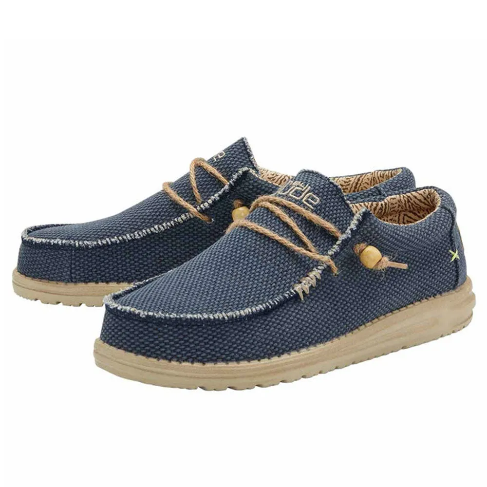 Scarpe Uomo HEY DUDE linea Wally Braided Colore Blue Night