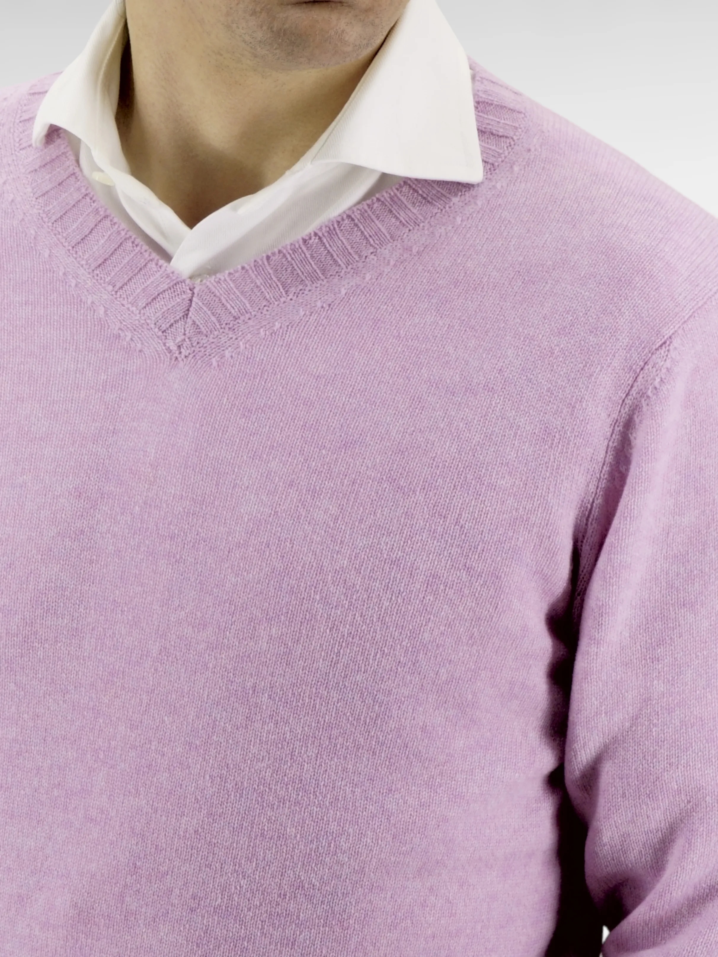 Scollo V Nuvola Pink Lavender 100% Cashmere