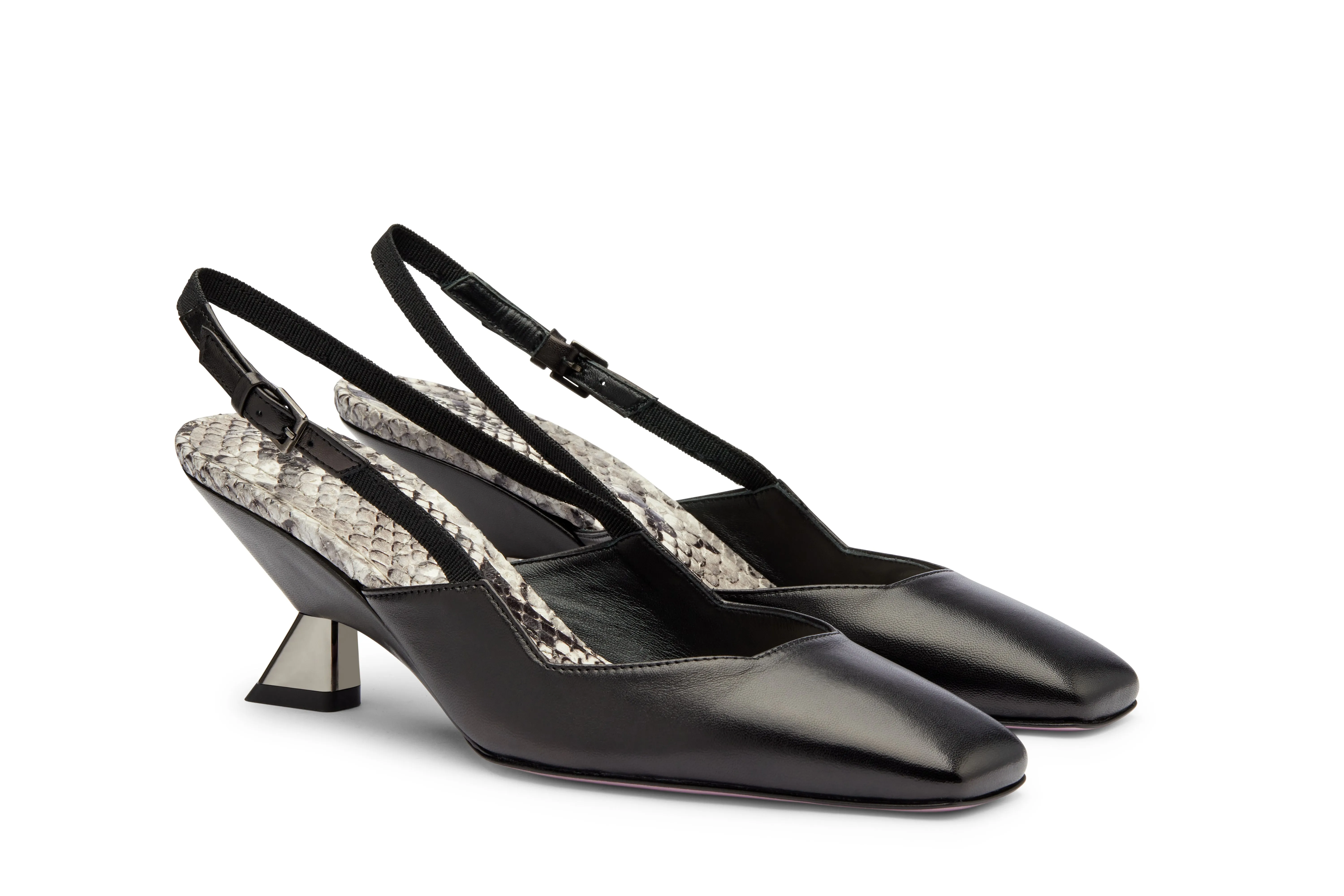 Slingback Sofia Nero Pitone