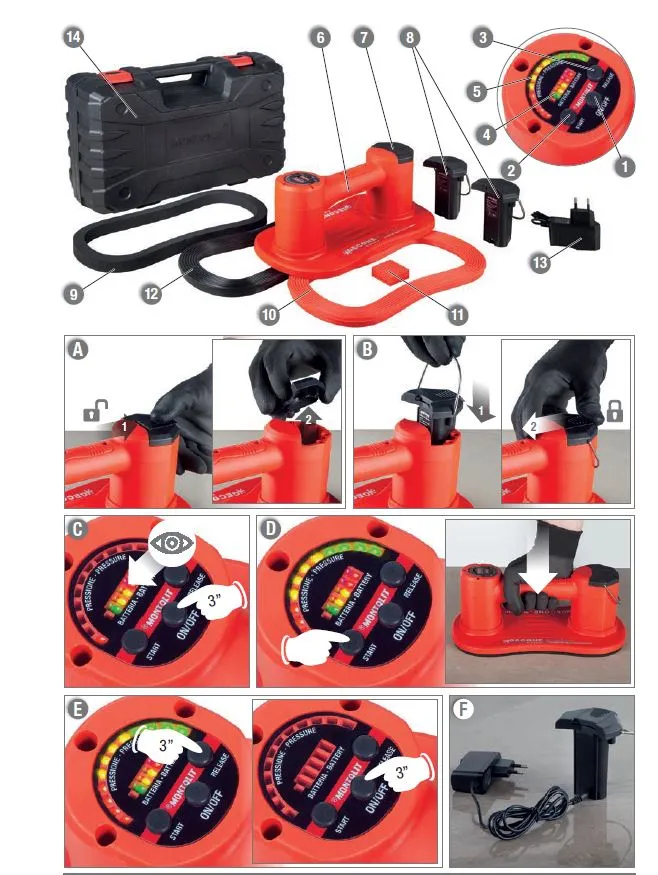 Ventosa a batteria professionale Montolit Gecone